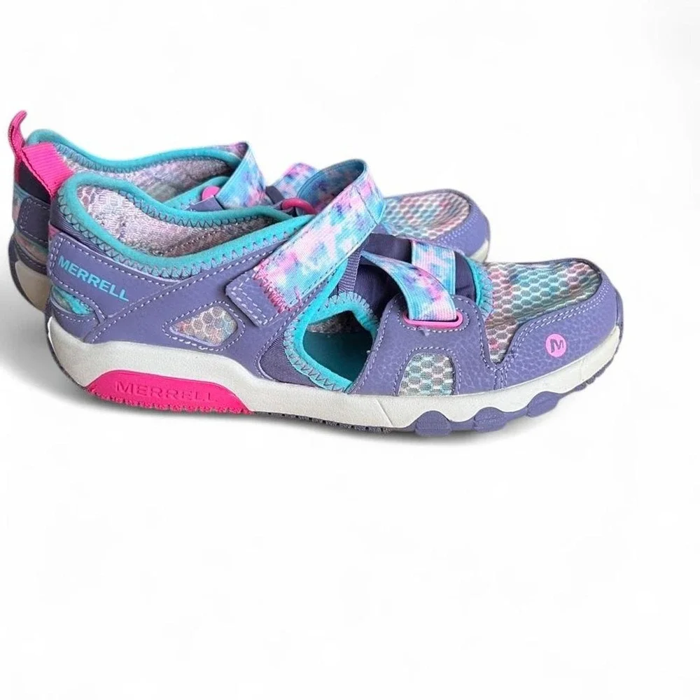 Merrell Kids Hydro Free Roam Water Shoe US 4M Velcro Straps Purple Velcro